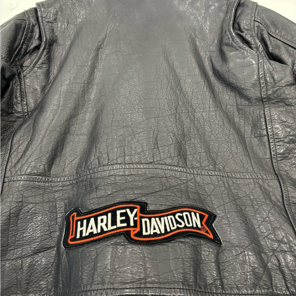 Vintage Harley Davidson, 100% authentic leather bomber jacket with buckle - Picture 4 of 9